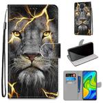 For Xiaomi Redmi 10X 4G / Note 9 Coloured Drawing Cross Texture Horizontal Flip PU Leather Case with Holder & Card Slots & Wallet & Lanyard(Fission Lion)