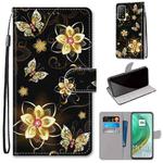 For Xiaomi Mi 10T 5G / 10T Pro 5G / Redmi K30s Coloured Drawing Cross Texture Horizontal Flip PU Leather Case with Holder & Card Slots & Wallet & Lanyard(Gold Diamond Butterfly)