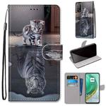 For Xiaomi Mi 10T 5G / 10T Pro 5G / Redmi K30s Coloured Drawing Cross Texture Horizontal Flip PU Leather Case with Holder & Card Slots & Wallet & Lanyard(Cat Becomes Tiger)