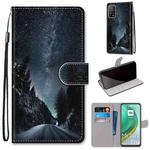 For Xiaomi Mi 10T 5G / 10T Pro 5G / Redmi K30s Coloured Drawing Cross Texture Horizontal Flip PU Leather Case with Holder & Card Slots & Wallet & Lanyard(Mountain Road Starry Sky)