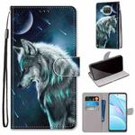 For Xiaomi Mi 10T Lite 5G Coloured Drawing Cross Texture Horizontal Flip PU Leather Case with Holder & Card Slots & Wallet & Lanyard(Pensive Wolf)