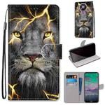 For Nokia 3.4 Coloured Drawing Cross Texture Horizontal Flip PU Leather Case with Holder & Card Slots & Wallet & Lanyard(Fission Lion)