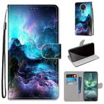 For Nokia 7.2 Coloured Drawing Cross Texture Horizontal Flip PU Leather Case with Holder & Card Slots & Wallet & Lanyard(Colorful Clouds)