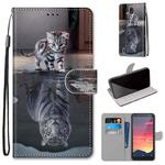 For Nokia C2 Coloured Drawing Cross Texture Horizontal Flip PU Leather Case with Holder & Card Slots & Wallet & Lanyard(Cat Becomes Tiger)