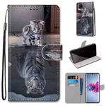For ZTE Axon 11 5G Coloured Drawing Cross Texture Horizontal Flip PU Leather Case with Holder & Card Slots & Wallet & Lanyard(Cat Becomes Tiger)