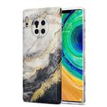 For Huawei Mate 30 Pro TPU Gilt Marble Pattern Protective Case(Black Grey)