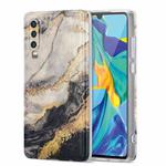 For Huawei P30 TPU Gilt Marble Pattern Protective Case(Black Grey)