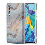 For Huawei P30 TPU Gilt Marble Pattern Protective Case(Light Blue)