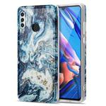 For Huawei P30 Lite TPU Gilt Marble Pattern Protective Case(Blue)