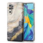 For Huawei P30 Pro TPU Gilt Marble Pattern Protective Case(Black Grey)