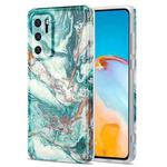 For Huawei P40 TPU Gilt Marble Pattern Protective Case(Green)