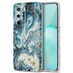 For Huawei P40 Pro TPU Gilt Marble Pattern Protective Case(Blue)