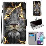 For LG K31 Coloured Drawing Cross Texture Horizontal Flip PU Leather Case with Holder & Card Slots & Wallet & Lanyard(Fission Lion)