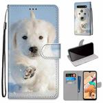 For LG K41S / K51S Coloured Drawing Cross Texture Horizontal Flip PU Leather Case with Holder & Card Slots & Wallet & Lanyard(Snow Puppy)