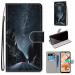 For LG K41S / K51S Coloured Drawing Cross Texture Horizontal Flip PU Leather Case with Holder & Card Slots & Wallet & Lanyard(Mountain Road Starry Sky)