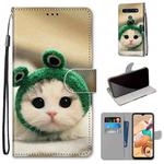 For LG K41S / K51S Coloured Drawing Cross Texture Horizontal Flip PU Leather Case with Holder & Card Slots & Wallet & Lanyard(Frog Kitten)
