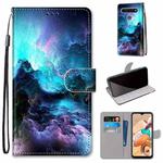 For LG K41S / K51S Coloured Drawing Cross Texture Horizontal Flip PU Leather Case with Holder & Card Slots & Wallet & Lanyard(Colorful Clouds)