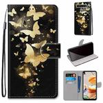 For LG K61 Coloured Drawing Cross Texture Horizontal Flip PU Leather Case with Holder & Card Slots & Wallet & Lanyard(Golden Butterfly Group)