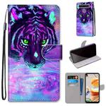 For LG K61 Coloured Drawing Cross Texture Horizontal Flip PU Leather Case with Holder & Card Slots & Wallet & Lanyard(Tiger Drinking Water)