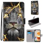 For LG K61 Coloured Drawing Cross Texture Horizontal Flip PU Leather Case with Holder & Card Slots & Wallet & Lanyard(Fission Lion)