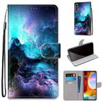 For LG Velvet Coloured Drawing Cross Texture Horizontal Flip PU Leather Case with Holder & Card Slots & Wallet & Lanyard(Colorful Clouds)