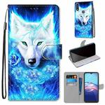 For Motorola Moto E (2020) Coloured Drawing Cross Texture Horizontal Flip PU Leather Case with Holder & Card Slots & Wallet & Lanyard(Dick Rose Wolf)
