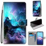 For Motorola Moto E (2020) Coloured Drawing Cross Texture Horizontal Flip PU Leather Case with Holder & Card Slots & Wallet & Lanyard(Colorful Clouds)