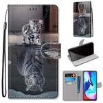 For Motorola Moto E7 Plus / G9 Play / G9 Coloured Drawing Cross Texture Horizontal Flip PU Leather Case with Holder & Card Slots & Wallet & Lanyard(Cat Becomes Tiger)