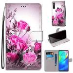 For Motorola Moto G Power (2020) Coloured Drawing Cross Texture Horizontal Flip PU Leather Case with Holder & Card Slots & Wallet & Lanyard(Wild Rose)
