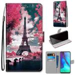 For Motorola Moto G Stylus (2020) Coloured Drawing Cross Texture Horizontal Flip PU Leather Case with Holder & Card Slots & Wallet & Lanyard(Pink Flower Tower Bridge)