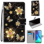 For Motorola Moto G Stylus (2020) Coloured Drawing Cross Texture Horizontal Flip PU Leather Case with Holder & Card Slots & Wallet & Lanyard(Gold Diamond Butterfly)