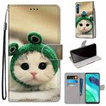 For Motorola Moto G8 Coloured Drawing Cross Texture Horizontal Flip PU Leather Case with Holder & Card Slots & Wallet & Lanyard(Frog Kitten)