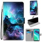 For Motorola Moto G8 Coloured Drawing Cross Texture Horizontal Flip PU Leather Case with Holder & Card Slots & Wallet & Lanyard(Colorful Clouds)