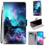 For Alcatel 3X 2020 Coloured Drawing Cross Texture Horizontal Flip PU Leather Case with Holder & Card Slots & Wallet & Lanyard(Colorful Clouds)