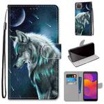For Huawei Y5p / Honor 9S Coloured Drawing Cross Texture Horizontal Flip PU Leather Case with Holder & Card Slots & Wallet & Lanyard(Contemplative Wolf)