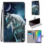 For Huawei Y6p Coloured Drawing Cross Texture Horizontal Flip PU Leather Case with Holder & Card Slots & Wallet & Lanyard(Contemplative Wolf)
