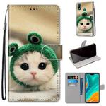 For Huawei Y8s Coloured Drawing Cross Texture Horizontal Flip PU Leather Case with Holder & Card Slots & Wallet & Lanyard(Frog Kitten)