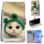 For Huawei Enjoy 20 Plus Coloured Drawing Cross Texture Horizontal Flip PU Leather Case with Holder & Card Slots & Wallet & Lanyard(Frog Kitten)