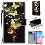 For Huawei Enjoy Z / 20 Pro Coloured Drawing Cross Texture Horizontal Flip PU Leather Case with Holder & Card Slots & Wallet & Lanyard(Golden Butterfly Group)