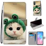 For Huawei Enjoy Z / 20 Pro Coloured Drawing Cross Texture Horizontal Flip PU Leather Case with Holder & Card Slots & Wallet & Lanyard(Frog Kitten)