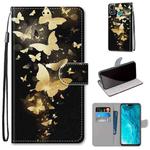 For Huawei Honor 9X Lite Coloured Drawing Cross Texture Horizontal Flip PU Leather Case with Holder & Card Slots & Wallet & Lanyard(Golden Butterfly Group)