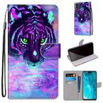 For Huawei Honor 9X Lite Coloured Drawing Cross Texture Horizontal Flip PU Leather Case with Holder & Card Slots & Wallet & Lanyard(Tiger Drinking Water)