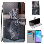 For Huawei Honor 30 Lite Coloured Drawing Cross Texture Horizontal Flip PU Leather Case with Holder & Card Slots & Wallet & Lanyard(Cat Becomes Tiger)