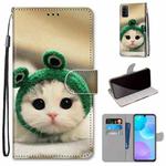 For Huawei Honor 30 Lite Coloured Drawing Cross Texture Horizontal Flip PU Leather Case with Holder & Card Slots & Wallet & Lanyard(Frog Kitten)