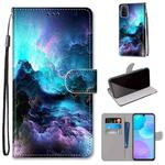 For Huawei Honor 30 Lite Coloured Drawing Cross Texture Horizontal Flip PU Leather Case with Holder & Card Slots & Wallet & Lanyard(Colorful Clouds)