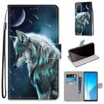 For Huawei Honor Play4 Coloured Drawing Cross Texture Horizontal Flip PU Leather Case with Holder & Card Slots & Wallet & Lanyard(Contemplative Wolf)