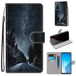 For Huawei Honor Play4 Coloured Drawing Cross Texture Horizontal Flip PU Leather Case with Holder & Card Slots & Wallet & Lanyard(Mountain Road Starry Sky)