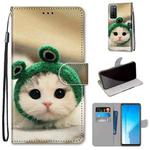 For Huawei Honor Play4 Coloured Drawing Cross Texture Horizontal Flip PU Leather Case with Holder & Card Slots & Wallet & Lanyard(Frog Kitten)