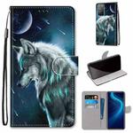 For Huawei Honor X10 / X10 Pro Coloured Drawing Cross Texture Horizontal Flip PU Leather Case with Holder & Card Slots & Wallet & Lanyard(Contemplative Wolf)