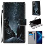 For Huawei Honor X10 / X10 Pro Coloured Drawing Cross Texture Horizontal Flip PU Leather Case with Holder & Card Slots & Wallet & Lanyard(Mountain Road Starry Sky)